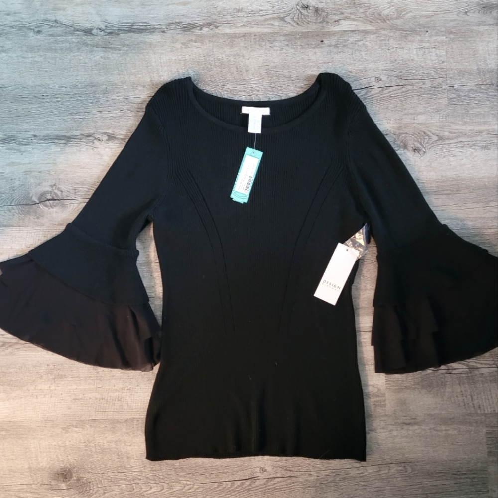 Design History Bell Sleeve Black sweater size XL